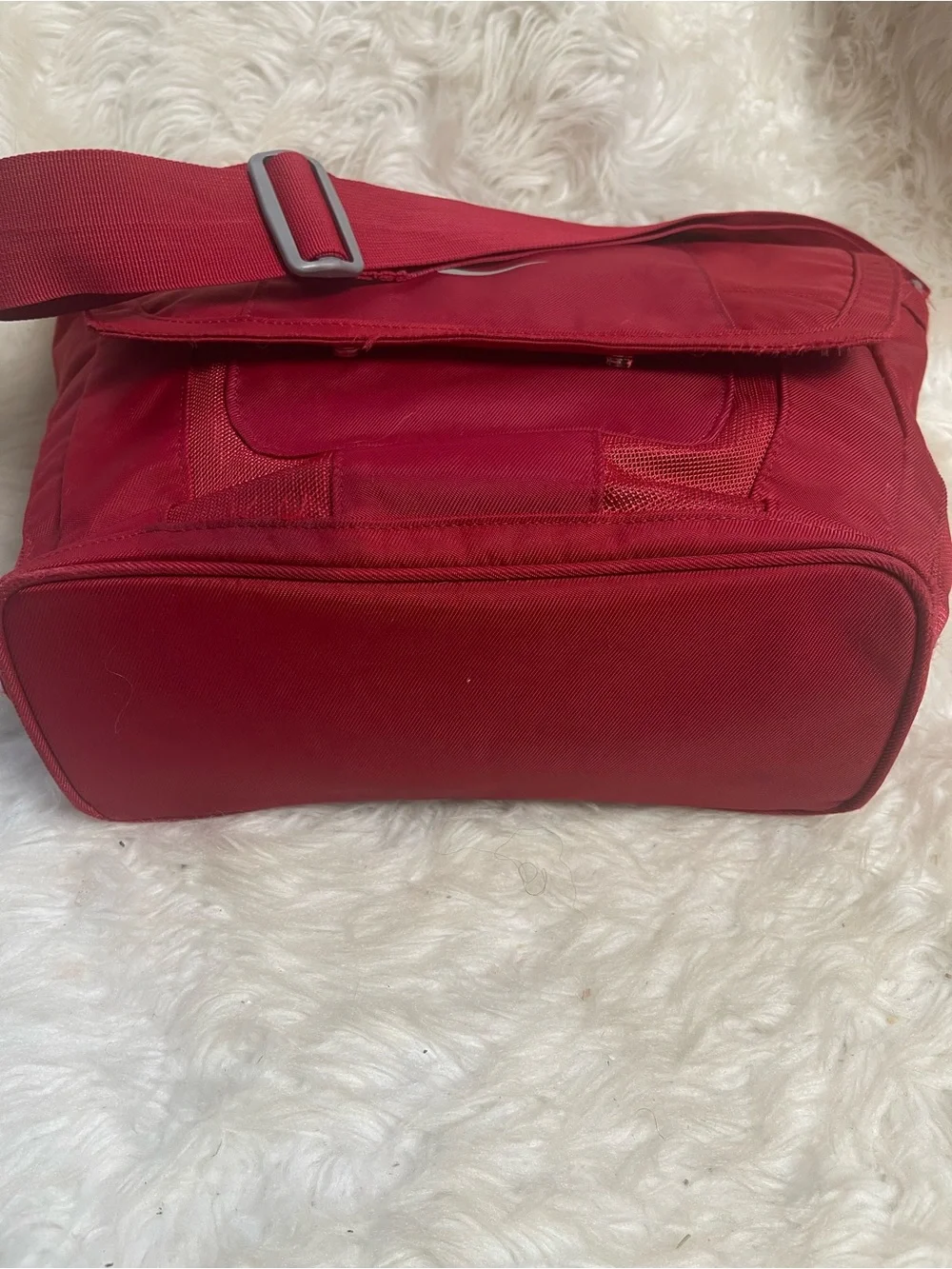 Nike Red Men's Fabric Messenger/ laptop Bag with Adjustable Strap
